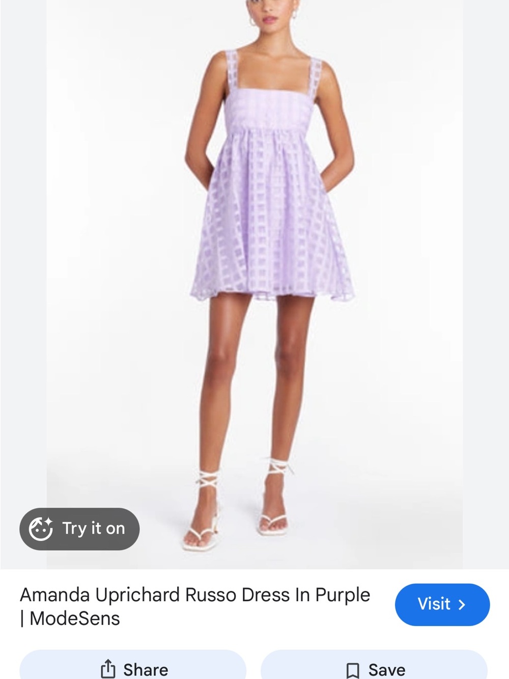 Amanda uprichard Lavender Square-Neck Mini Dress